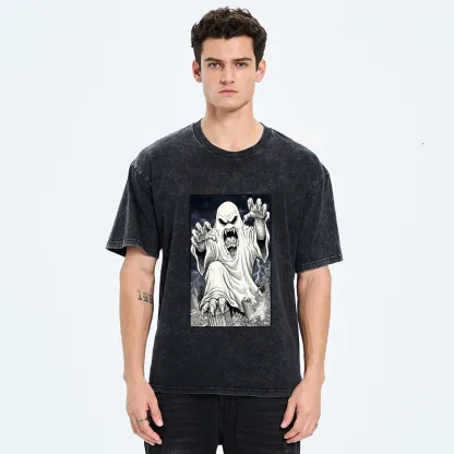 Tokyo‑Tiger Spooky Ghost Monster Washed T‑Shirt