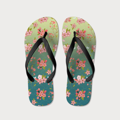 Tokyo-Tiger Sakura Blossom Waves Flip Flops