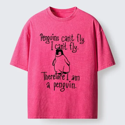 Tokyo-Tiger Silly Penguin Logic Meme Washed T-Shirt