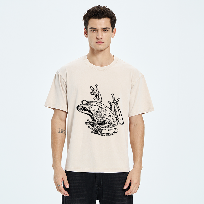 Tokyo-Tiger Frogs Lying On Clothes Washed T-Shirt