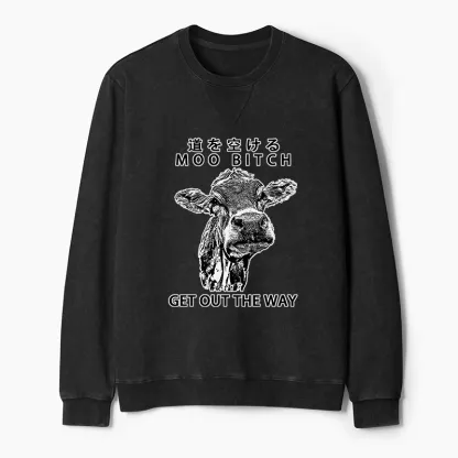 Tokyo-Tiger Funny Cow Washed Terry Sweatshirt