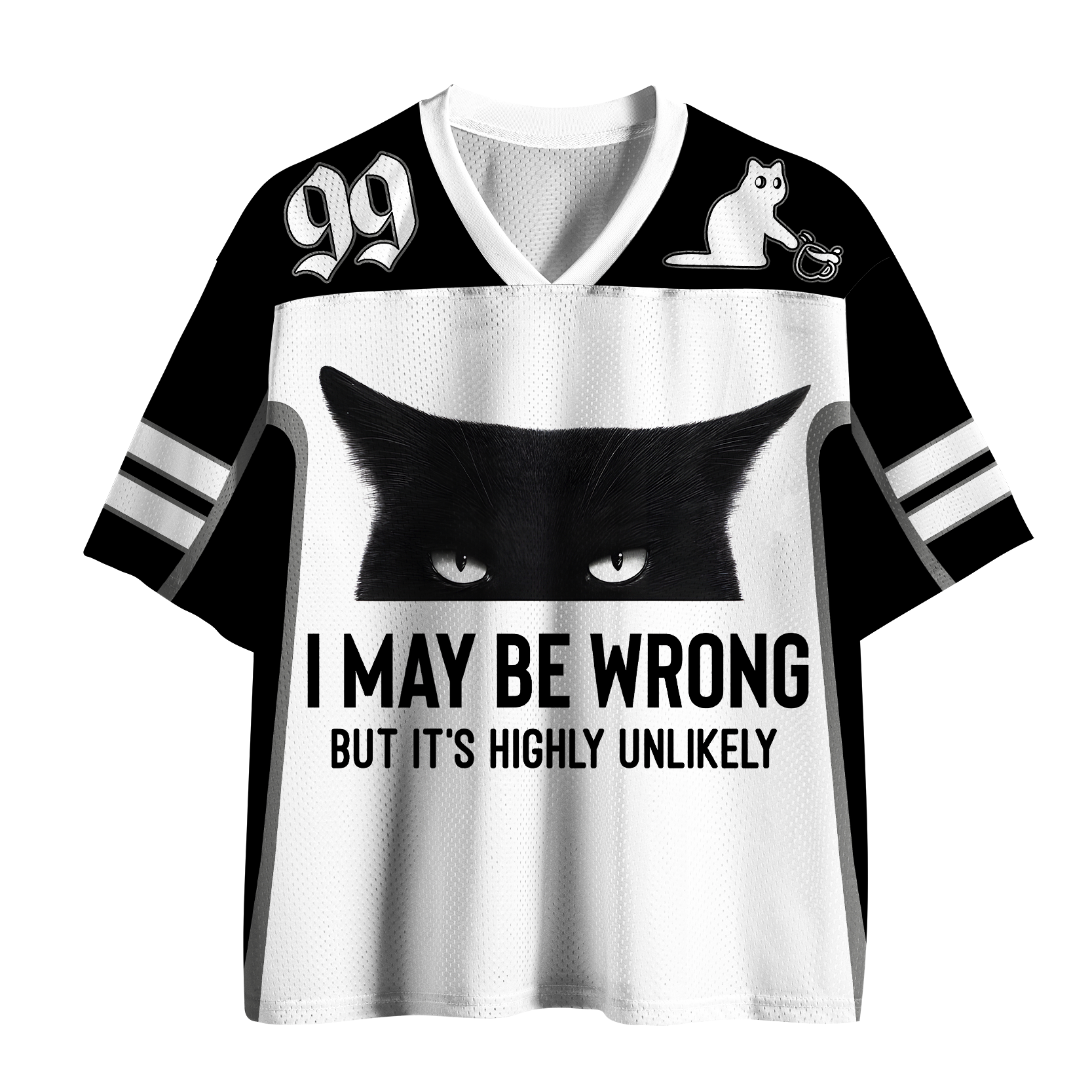 Tokyo-Tiger The "Unlikely Wrong" Black Cat Mesh Jersey