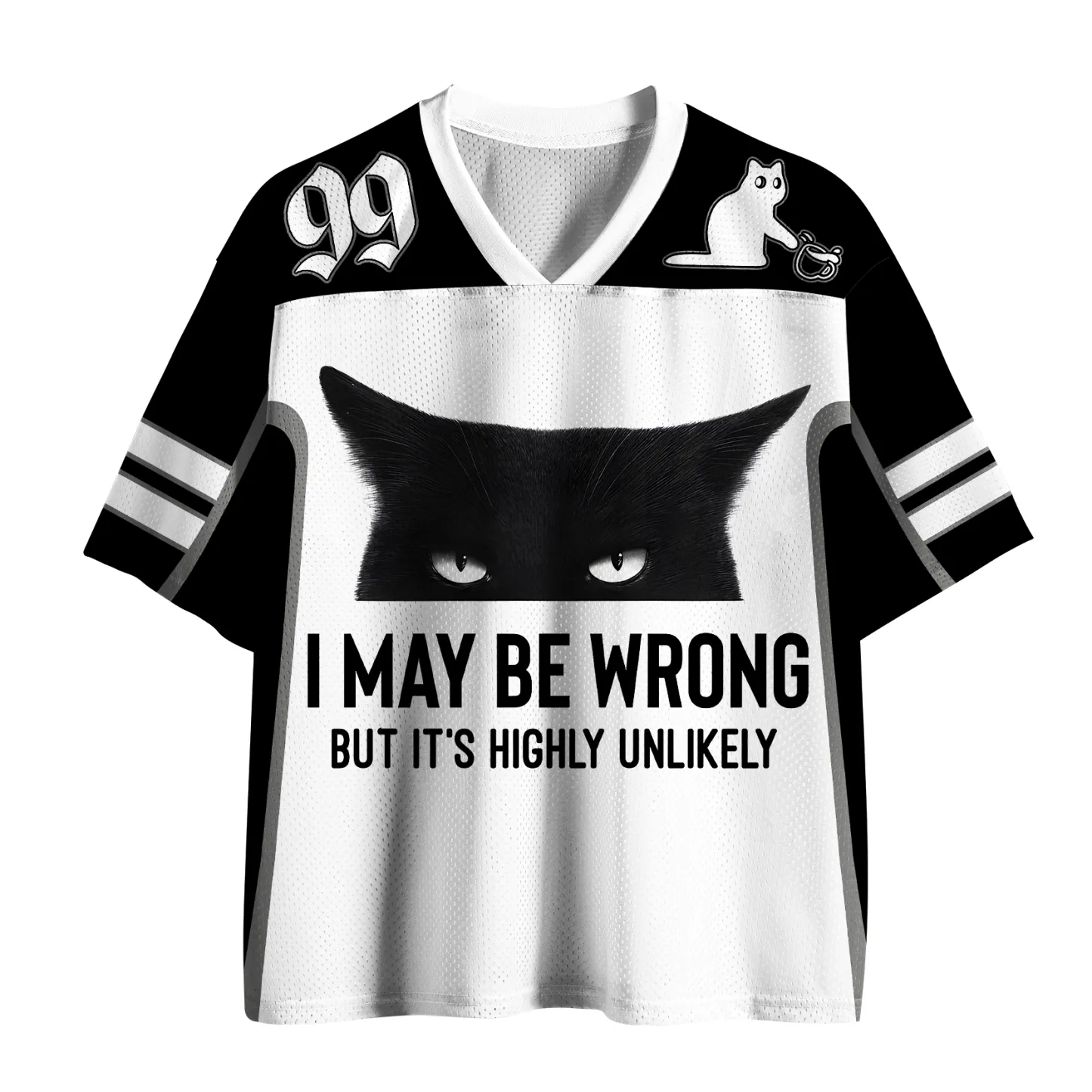 Tokyo-Tiger The "Unlikely Wrong" Black Cat Mesh Jersey