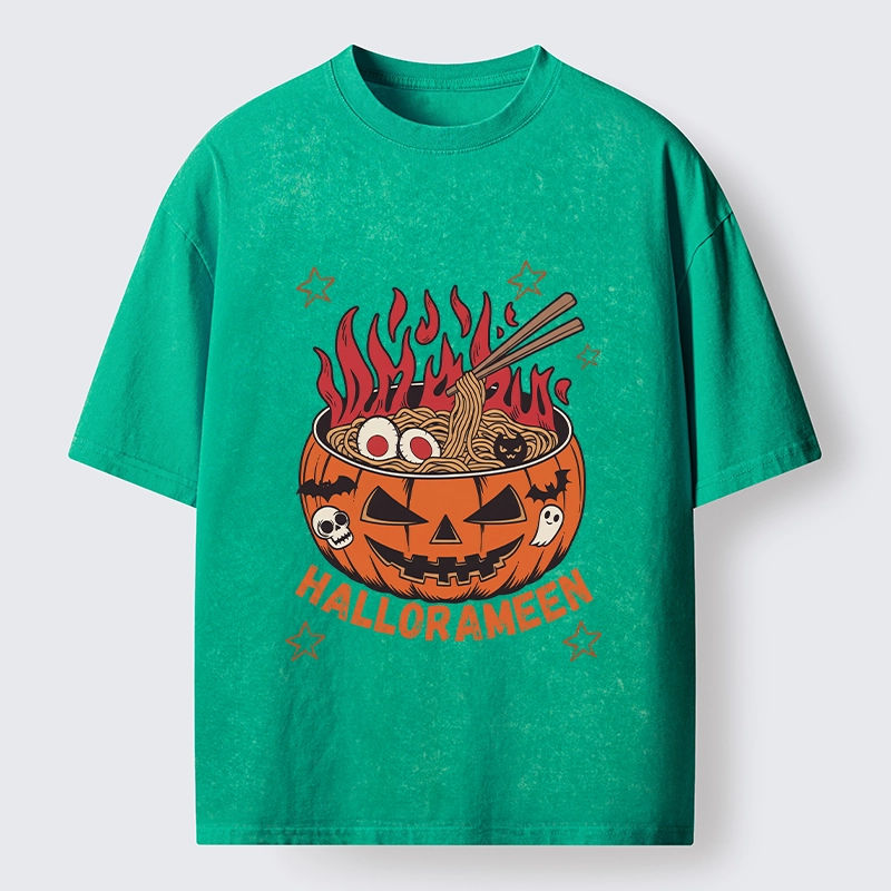 Tokyo‑Tiger Spooky Ramen Bowl Washed T‑Shirt