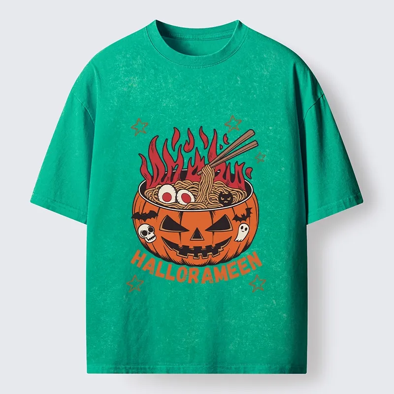 Tokyo‑Tiger Spooky Ramen Bowl Washed T‑Shirt