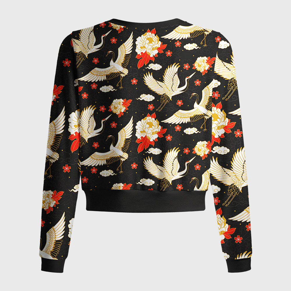 Tokyo-Tiger Celestial Cranes And Blossoms Women's Lightweight Cardigan