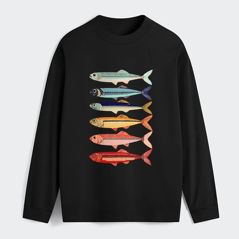 Tokyo-Tiger Colorful Fish Stack Classic Long Sleeve T-Shirt Sale