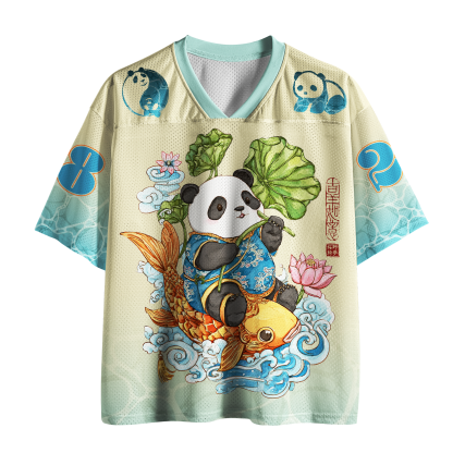 Tokyo-Tiger Zen Lotus & Panda Riding Koi Mesh Jersey