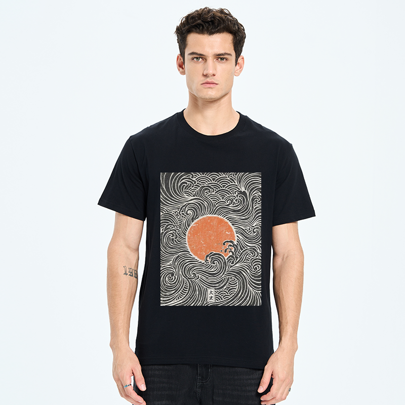 Tokyo-Tiger Ukiyo-e Sun And Waves Classic T-Shirt