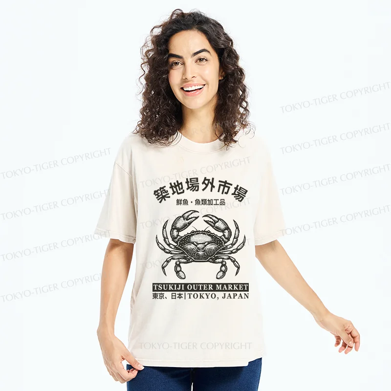 Tokyo-Tiger Tokyo Market Washed T-Shirt