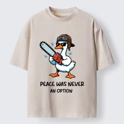 Tokyo-Tiger Funny Chainsaw Goose Meme Washed T-Shirt