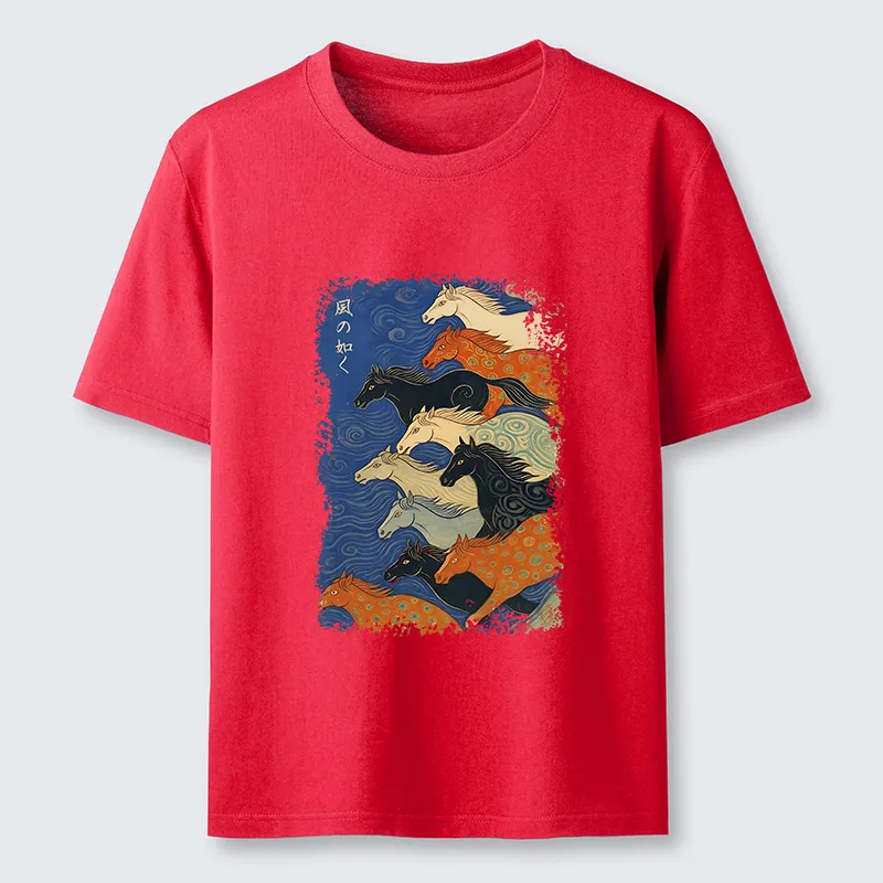 Tokyo-Tiger Vintage Japanese Running Horses Art Classic T-Shirt