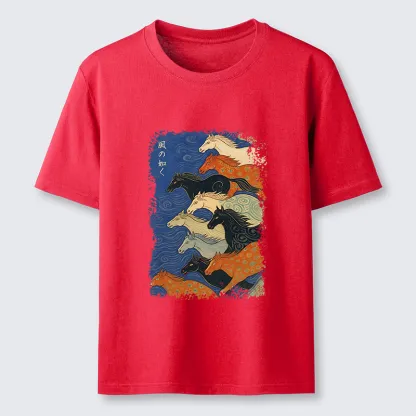 Tokyo-Tiger Vintage Japanese Running Horses Art Classic T-Shirt
