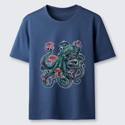 Tokyo-Tiger Octopus Covered In Mushrooms Classic T-Shirt
