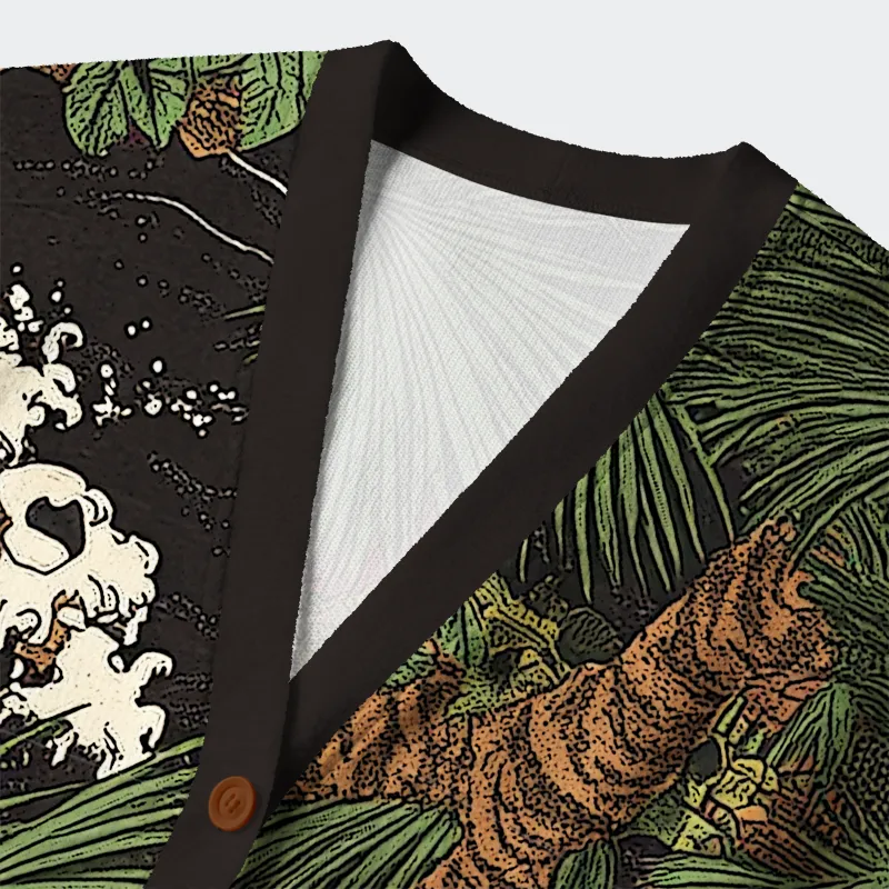 Tokyo-Tiger Japanese Yokai Ugly Cardigan Sweater