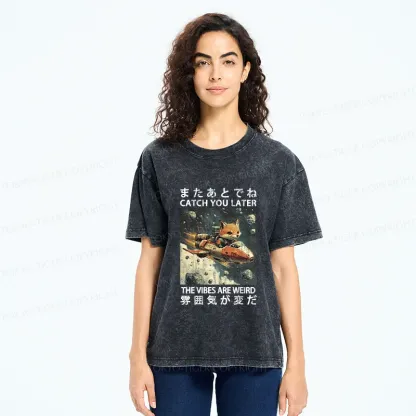 Tokyo-Tiger Fox Astronaut Washed T-Shirt