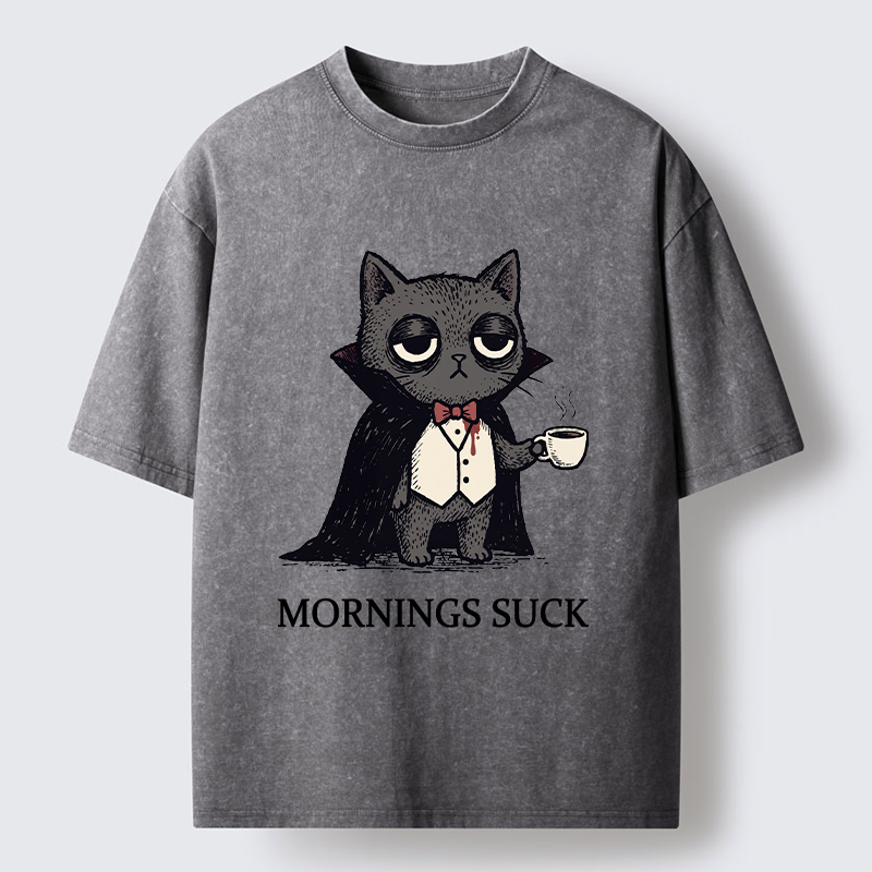 Tokyo-Tiger Funny Night Cat Meme Washed T-Shirt