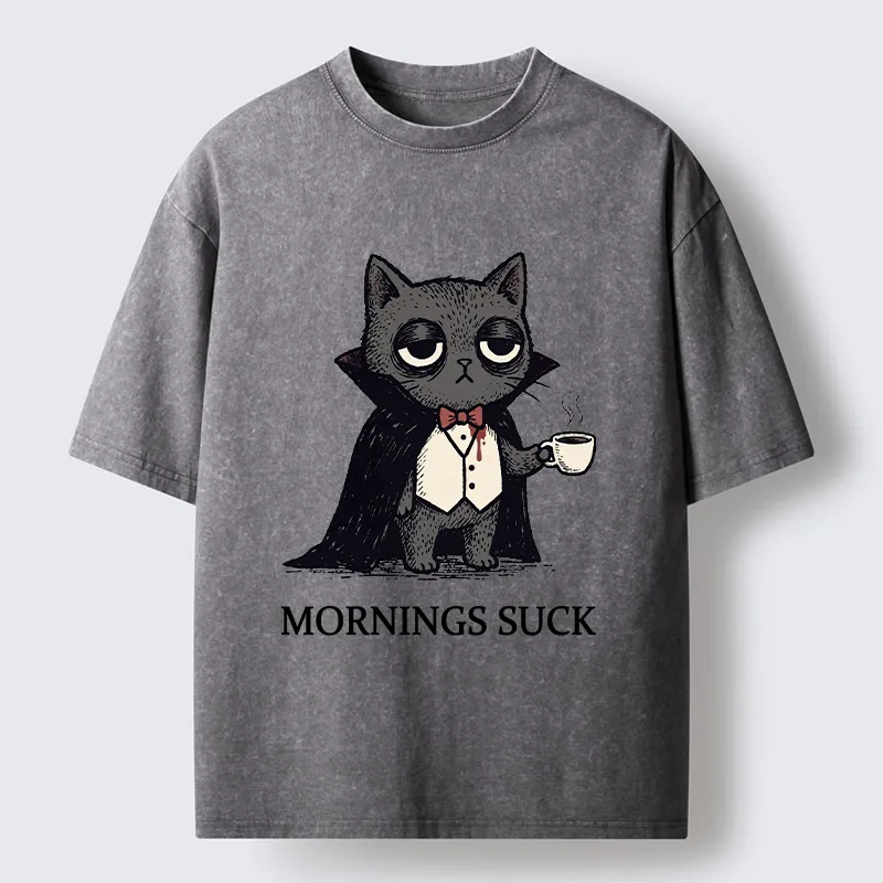 Tokyo-Tiger Funny Night Cat Meme Washed T-Shirt