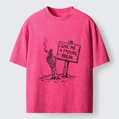 Tokyo‑Tiger Skeleton Stress Mood Washed T-Shirt