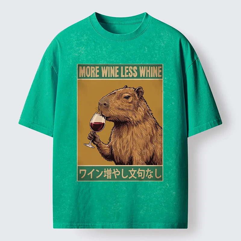 Tokyo-Tiger Capybara Wine Time Washed T-Shirt