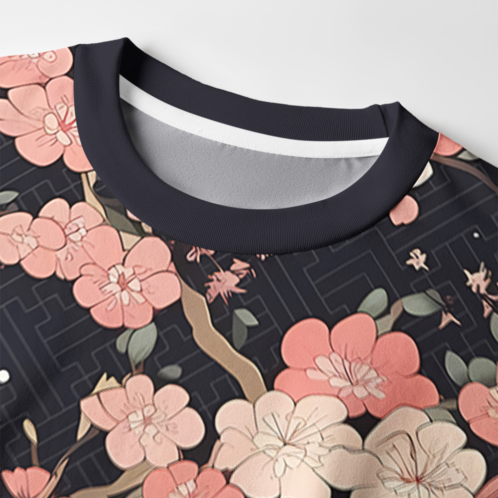 Tokyo-Tiger Blooming Sakura Eco-Friendly Long Sleeve T-Shirt