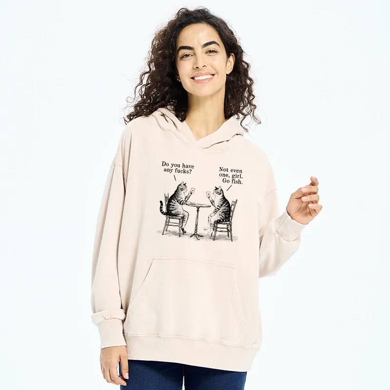 Tokyo-Tiger Cat Poker Night Washed Hoodie