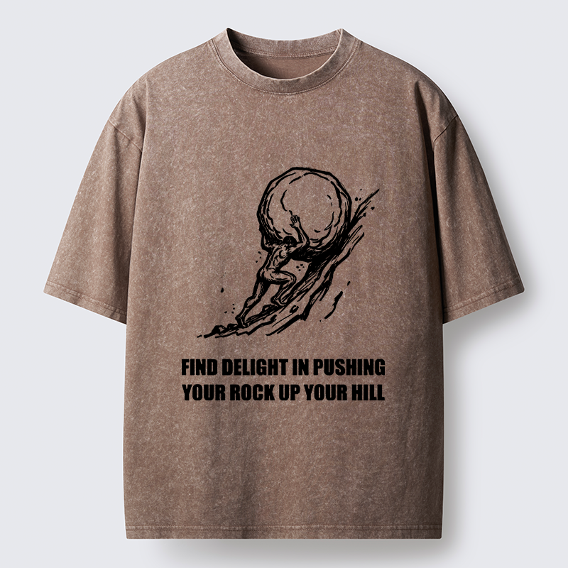 Tokyo-Tiger Rock Pushing Meme Washed T-Shirt