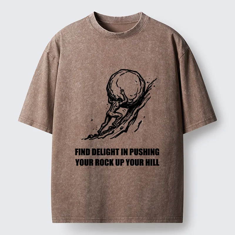Tokyo-Tiger Rock Pushing Meme Washed T-Shirt
