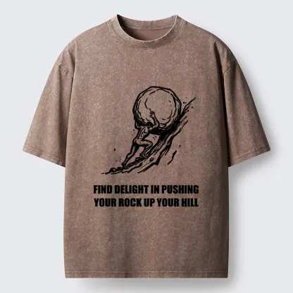 Tokyo-Tiger Rock Pushing Meme Washed T-Shirt