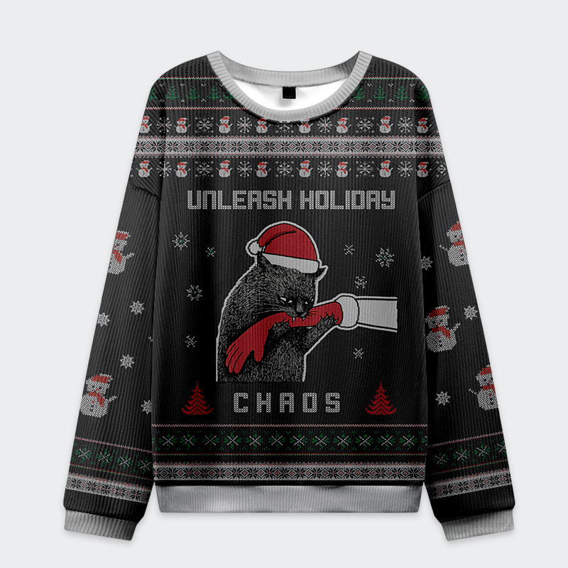 Tokyo-Tiger Funny Cat: Unleash Holiday Chaos Christmas Ugly Sweatshirt