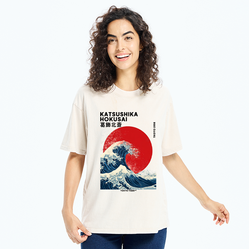 Tokyo-Tiger The Great Wave Washed T-Shirt