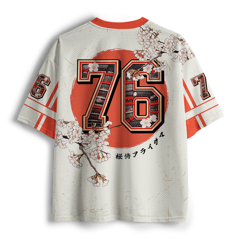 Tokyo-Tiger Sakura Japanese Raccoon Samurai Mesh Jersey