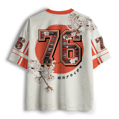Tokyo-Tiger Sakura Japanese Raccoon Samurai Mesh Jersey
