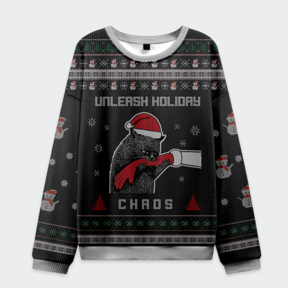 Tokyo-Tiger Funny Cat: Unleash Holiday Chaos Christmas Ugly Sweatshirt