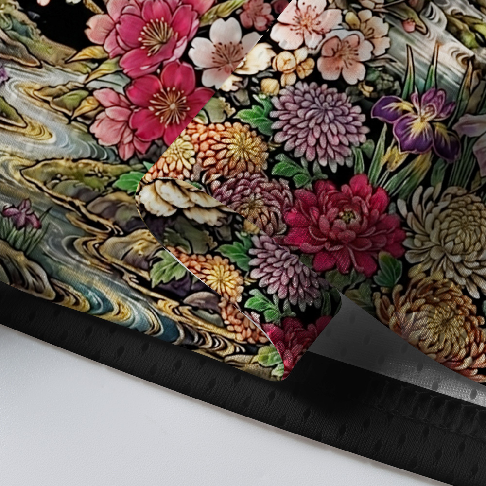 Tokyo-Tiger Japanese Sun Peony Crane Mesh Jersey