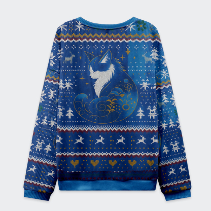 Tokyo-Tiger Retro Zen Cat: Living the Present Christmas Ugly Sweatshirt