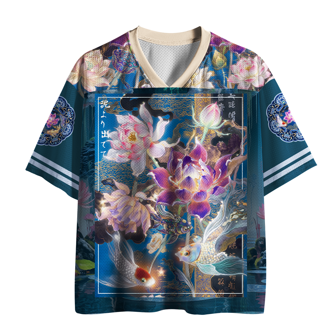 Tokyo-Tiger Lotus Koi Zen Oriental Mesh Jersey