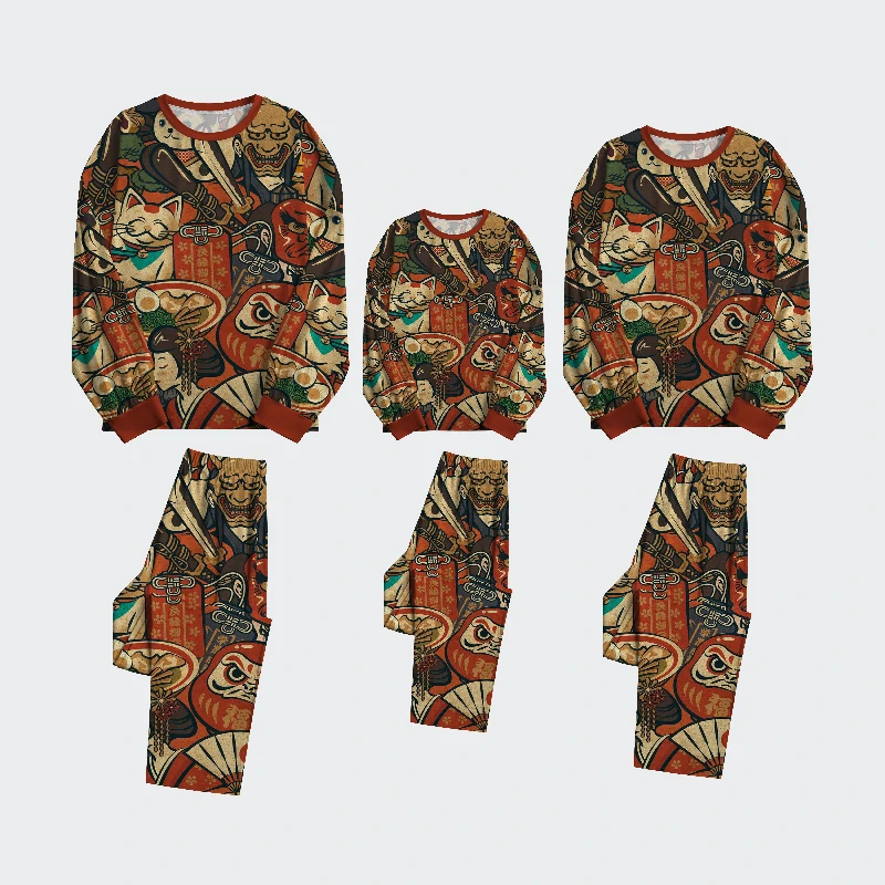 Tokyo-Tiger Japanese Traditional Elements Family Pajama Sets