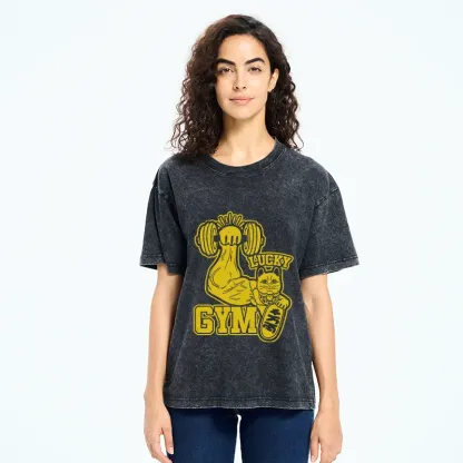 Tokyo-Tiger Strong Lucky Cat Washed T-Shirt