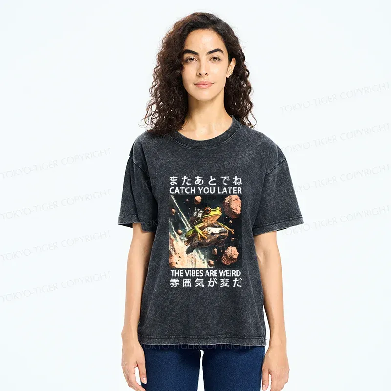 Tokyo-Tiger Frog Astronaut Washed T-Shirt