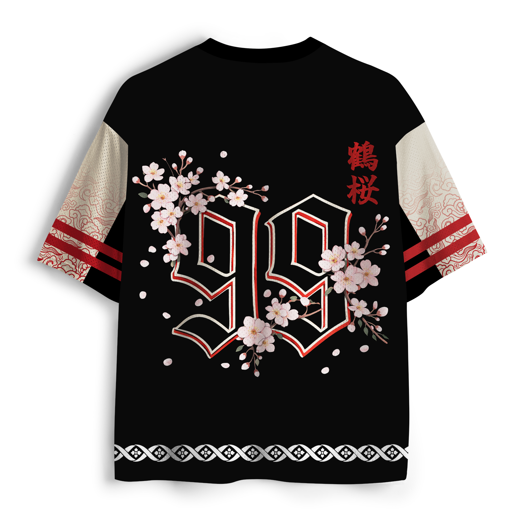 Tokyo-Tiger Crane and Sakura Mesh Jersey