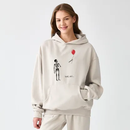 Tokyo-Tiger Skeleton Balloon Meme Adult Fleece Hoodie