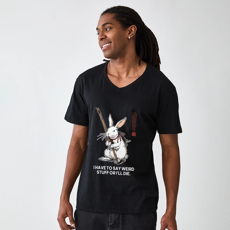 Tokyo-Tiger Rabbit Gotta Say Weird Stuff Or Die V-Neck Classic T-Shirt
