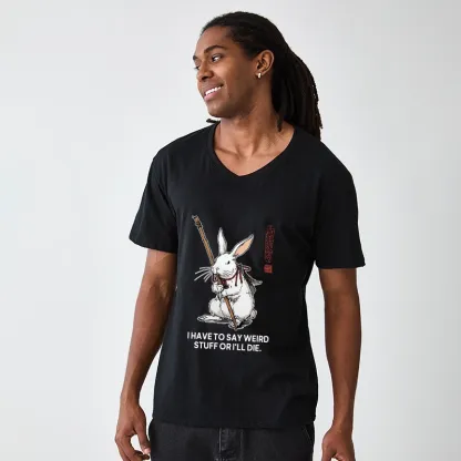 Tokyo-Tiger Rabbit Gotta Say Weird Stuff Or Die V-Neck Classic T-Shirt
