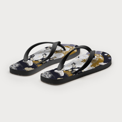 Tokyo-Tiger Japanese Floral Collection Flip Flops
