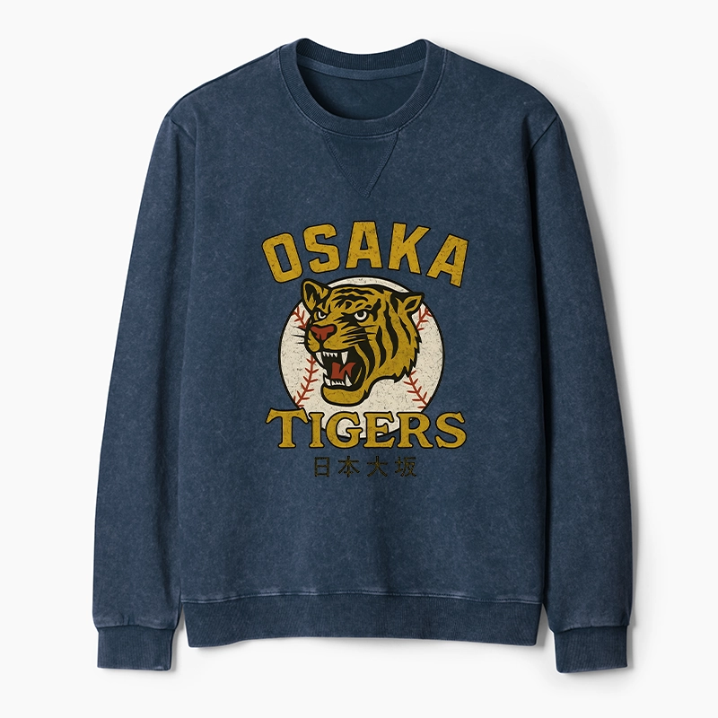 Tokyo-Tiger Funny Osaka Tigers Washed Terry Sweatshirt