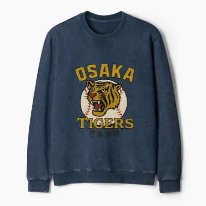 Tokyo-Tiger Funny Osaka Tigers Washed Terry Sweatshirt