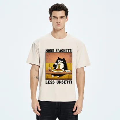 Tokyo-Tiger Unavailable Cat: More Spaghetti Less Upsetti Washed T-Shirt