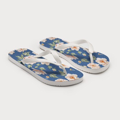Tokyo-Tiger Flowers In The Waves Flip Flops