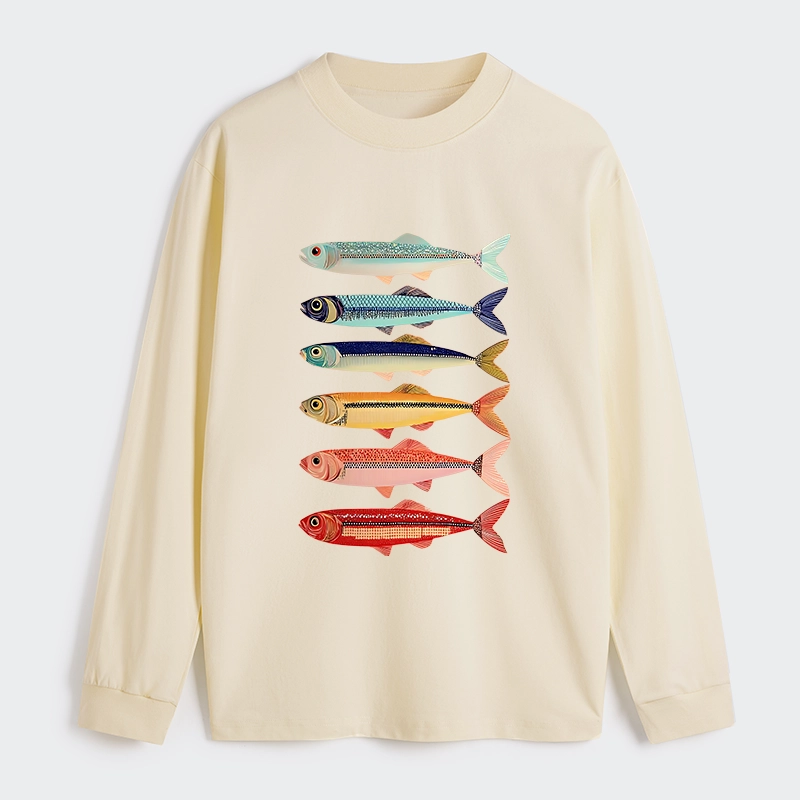 Tokyo‑Tiger Colorful Fish Stack Classic Long Sleeve T-Shirt